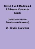 CCNA 1 v7&period;0 Ethernet Concepts Exam &lpar;Modules 4&ndash;7&rpar; &vert; Questions & Answers PDF