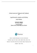 Instructor's Manual with Test Bank for Legal Research&comma; Analysis&comma; and Writing&comma; 6th Edition by Joanne B&period; Hames & Yvonne Ekern &vert; Complete Chapters 1-18 &vert; Verified Questions & Answers with Detailed Rationales &vert; Paralegal&comma; Legal Studies & Law Exam Prep 