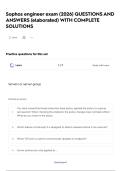 Sophos engineer exam &lpar;2026&rpar; QUESTIONS AND ANSWERS &lpar;elaborated&rpar; WITH COMPLETE SOLUTIONS