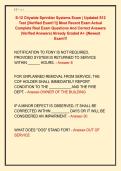 S-12 Citywide Sprinkler Systems Exam &vert; Updated S12  Test &vert;&vert;Verified Exam&excl;&excl;&excl;&vert;&vert; Most Recent Exam Actual  Complete Real Exam Questions And Correct Answers  &lpar;Verified Answers&rpar; Already Graded A&plus; &vert;&vert;Newest  Exam&excl;&excl;&excl;