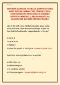 SERVSAFE MANAGER 2026 EXAM &vert;&vert;VERIFIED EXAM&excl;&vert;&vert;  MOST RECENT EXAM ACTUAL COMPLETE REAL  EXAM QUESTIONS AND CORRECT ANSWERS  &lpar;VERIFIED ANSWERS&rpar; ALREADY GRADED A&plus; &vert;  GUARANTEED SUCCESS&excl;&excl; NEWEST EXAM&excl;&excl;&excl;