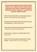 SERVSAFE MANAGER EXAM 2026&vert;&vert; MOST RECENT  EXAM ACTUAL COMPLETE REAL VERIFIED EXAM  QUESTIONS AND CORRECT ANSWERS &lpar;VERIFIED  ANSWERS&rpar; ALREADY GRADED A&plus; &vert; GUARANTEED  SUCCESS&excl;&excl; NEWEST EXAM&excl;&excl;&excl;