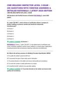 CWB WELDING INSPECTOR LEVEL 3 EXAM &ndash; 300 QUESTIONS WITH VERIFIED ANSWERS & DETAILED RATIONALE &vert; LATEST 2026 EDITION