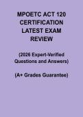 MPOETC ACT 120 Certification &vert; Latest Police Exam Review PDF