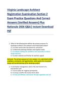Virginia Landscape Architect  Registration Examination Section 2  Exam Practice Questions And Correct  Answers &lpar;Verified Answers&rpar; Plus  Rationale 2026 Q&A&vert; Instant Download  Pdf 
