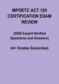 MPOETC ACT 120 Certification &vert; Police Exam Review & Study Guide PDF