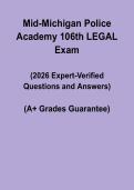 Mid-Michigan Police Academy 106th LEGAL &vert; Study Guide & Exam Prep PDF