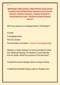 Washington State portion &vert;&vert; Most Recent Exam Actual  Complete Real Verified Exam Questions And Correct  Answers &lpar;Verified Answers&rpar; &vert; Already Graded A&plus; &vert;  Guaranteed Success&excl;&excl; &lpar;Verified Answers&rpar; Newest  Exam&excl;&excl;&excl;