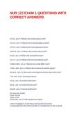 NUR 172 EXAM 1 QUESTIONS WITH CORRECT ANSWERS
