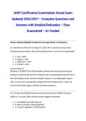 AHIP Certification Examination Actual Exam Updated 2026&sol;2027 &ndash; Complete Questions and Answers with Detailed Rationales &ndash; Pass Guaranteed &ndash; A&plus; Graded