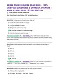 EXCEL CRASH COURSE EXAM 2026 &ndash; 100&percnt; VERIFIED QUESTIONS & CORRECT ANSWERS &vert; WALL STREET PREP LATEST EDITION
