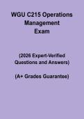 WGU C215 Operations Management &vert; Study Guide & Exam Prep PDF