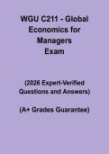 WGU C211 Global Economics for Managers &vert; Study Guide PDF
