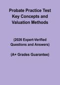 Probate Practice Test &vert; Key Concepts & Valuation Methods PDF