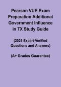 Pearson VUE Exam Prep &vert; Additional TX Government Influence Study Guide PDF