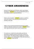 CYBER AWARENESS  QUESTIONS WITH CORRECT ANSWERS 2026&sol;2027