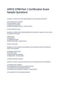 APICS CPIM Part 1 Certification Exam Sample Questions and Answers 100&percnt; Verified