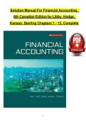 Solution Manual For Financial Accounting&comma; 8th Canadian Edition by Libby&comma; Hodge Kanaan&comma; Sterling Chapters 1 - 13&comma; Complete
