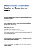 FTCE Professional Education Exam Questions and Correct Answers&vert; Updated
