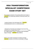 ISSA TRANSFORMATION  SPECIALIST COMPETENCE  EXAM STUDY SET QUESTIONS WITH CORRECT ANSWERS 2026&sol;2027