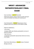 NR507- ADVANCED  PATHOPHYSIOLOGY FINAL  EXAM  QUESTIONS WITH CORRECT ANSWERS 2026&sol;2027