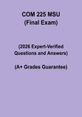 COM 225 MSU &vert; Final Exam Communication Study Guide PDF