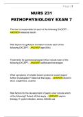 NURS 231  PATHOPHYSIOLOGY EXAM 7 QUESTIONS WITH CORRECT ANSWERS 2026&sol;2027
