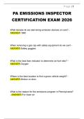 PA EMISSIONS INSPECTOR  CERTIFICATION EXAM 2026