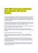 CON 3990 Contracting Certification Quiz Questions with Correct Answers