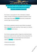 RN Nursing Care of Children Type 1 Diabetes Mellitus Exam Questions and Answers 2026&sol;2027 Pediatric Nursing Study Guide
