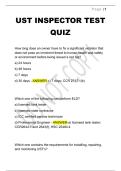 UST INSPECTOR TEST  QUIZ QUESTIONS WITH CORRECT ANSWERS 2026&sol;2027 