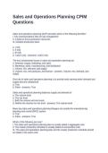 Sales and Operations Planning CPIM Questions - 100&percnt; Correct