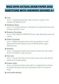 WGU D494 ACTUAL EXAM PAPER 2026 QUESTIONS WITH ANSWERS GRADED A&plus;