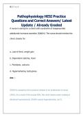 Pathophysiology HESI Practice  Questions and Correct Answers&sol; Latest  Update &sol; Already Graded 