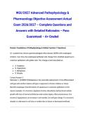 WGU D027 Advanced Pathophysiology & Pharmacology Objective Assessment Actual Exam 2026&sol;2027 &ndash; Complete Questions and Answers with Detailed Rationales &ndash; Pass Guaranteed &ndash; A&plus; Graded