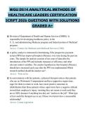 WGU D514 ANALYTICAL METHODS OF HEALTHCARE LEADERS CERTIFICATION SCRIPT 2026 QUESTIONS WITH SOLUTIONS GRADED A&plus;