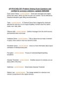 AP PSYCHOLOGY Problem Solving Exam Questions and certified for accuracy solutions&semi; updated 2025&sol;2026