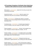 AP Psychology Competency Certification Study Guide Exam Questions with Certified for Accuracy Answers 2025&sol;2026