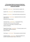 AP Psychology Objective Assessment Guide Exam Questions and Already graded Solutions and Assured Satisfactions 2025&sol;2026
