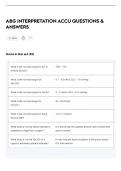 ABG INTERPRETATION ACCU QUESTIONS & ANSWERS
