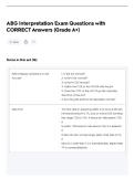 ABG Interpretation Exam Questions with CORRECT Answers &lpar;Grade A&plus;&rpar;