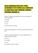 APHA IMMUNIZATION SELF STUDY ASSESSMENT TEST PAPER 2026 COMPLETE 80 QUESTIONS AND VERIFIED CORRECT ANSWERS GRADED A&plus;