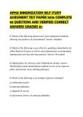APHA IMMUNIZATION SELF STUDY ASSESSMENT TEST PAPER 2026 COMPLETE 80 QUESTIONS AND VERIFIED CORRECT ANSWERS GRADED A&plus;