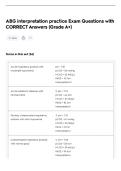 BUNDLE-&colon;&colon;ABG INTERPRETATION  EXAMS WITH CORRECT ANSWERS 