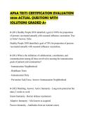APhA TESTS CERTIFICATION EVALUATION 2026 ACTUAL QUESTIONS WITH SOLUTIONS GRADED A&plus;