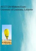 ACCT 526 Midterm Exam - University of Louisiana&comma; Lafayette 