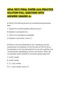 APhA TESTS FINAL PAPER 2026 PRACTICE SOLUTION FULL QUESTIONS WITH ANSWERS GRADED A&plus;