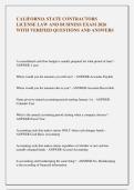 CALIFORNIA STATE CONTRACTORS  LICENSE LAW AND BUSINESS EXAM 2026  WITH VERIFIED QUESTIONS AND ANSWERS 