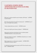 CALIFORNIA NURSING HOME  ADMINISTRATOR LICENSE EXAM 2026&vert;&vert;  GUARANTEED PASS