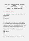 BSN 215 HESI RN Specialty&colon; Dosage Calculation Exam 2026&sol;2027 &vert; Verified Q&A with Rationales &vert; 100&percnt; Correct &vert; Grade A &vert; Pass Guaranteed - A&plus; Graded